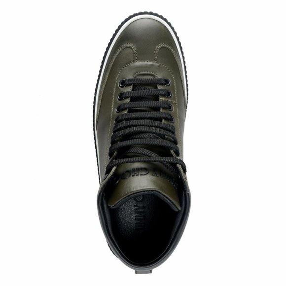 Jimmy Choo Varley Leather Forest Green Sneakers - Picture 8 of 8